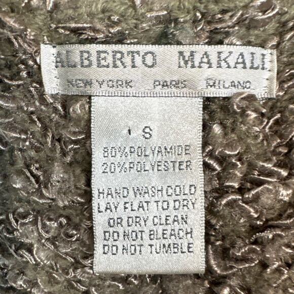 Vintage Alberto Makali Faux Fur Cardigan Sleeveless Fringe Size S Boho Chic Rare - Picture 8 of 8